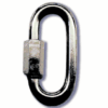 A stainless steel Walsh Marine Quick Link is a grey colored loop that makes it easy to connect and disconnect mooring gear.